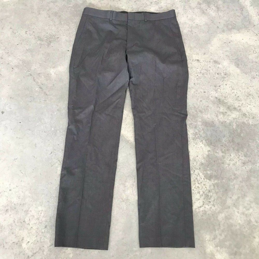 Kenneth Cole Grey Wool Mens Trouser Dress Pants W SZ 34W x 32L / 34x32 / 34 X 32